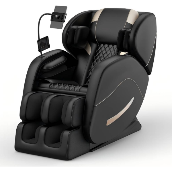F FURNIMAT Zero Gravity Massage Chair with Full-Body Airbags & Heat Therapy (Beige)